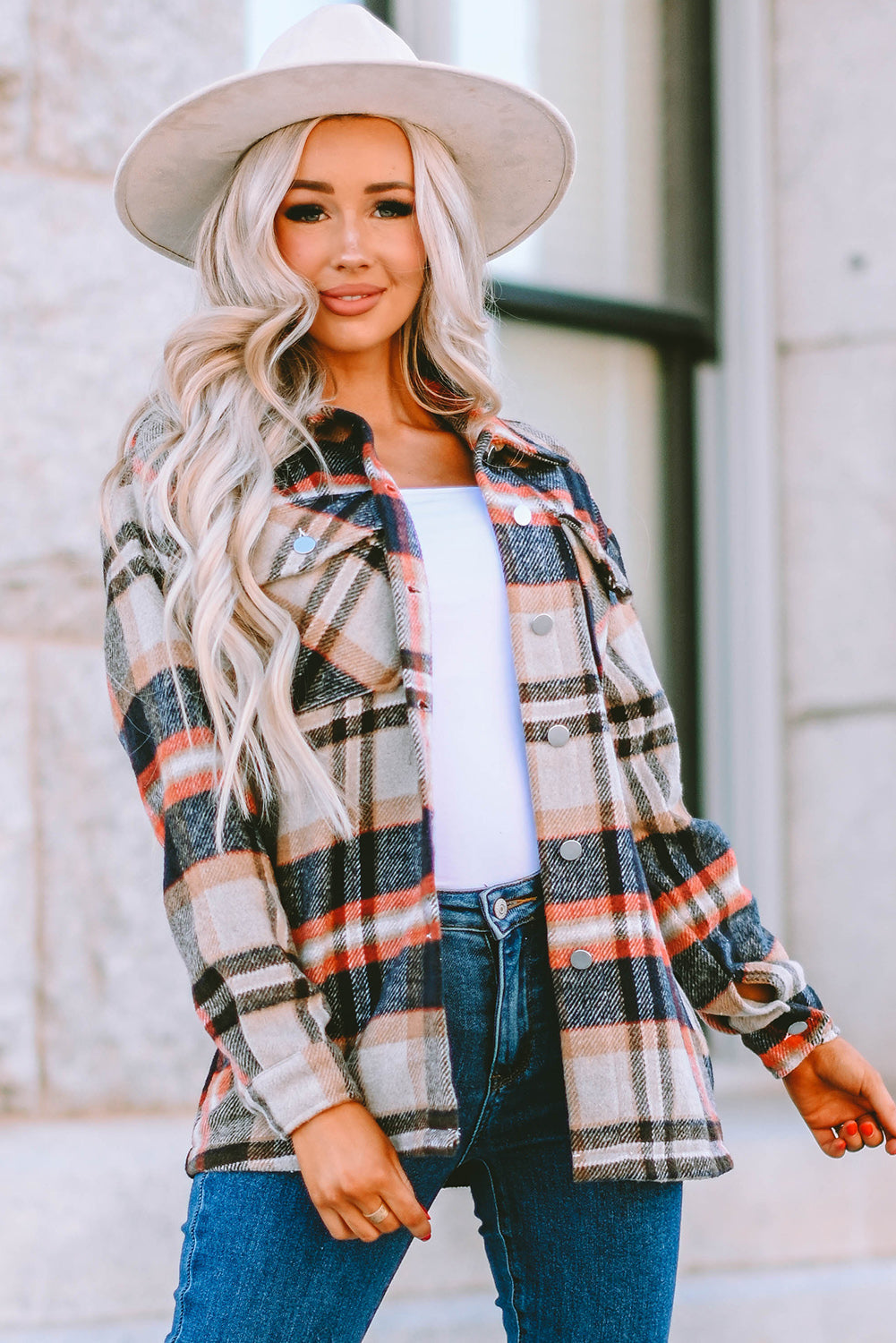 Brown Plaid Flannel Shacket | Button-Up Long Sleeve