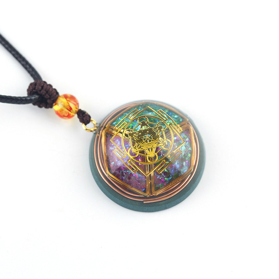 Foreign Trade Natural Crystal Glue Pendant Handmade Orgone Energy Necklace Christmas Gift Cross-Border New Product