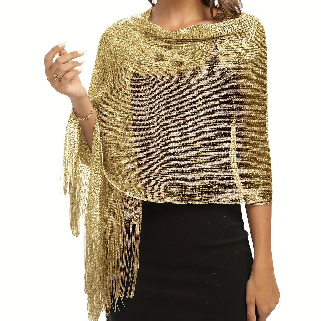 Elegant Golden and Silvery Shawl