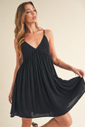 Ruched plunging mini cami dress with sculpted fit for special occasions