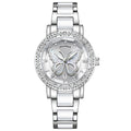 Butterfly Diamond-encrusted Luxury Women's Watch With Calendar And Steel Strap