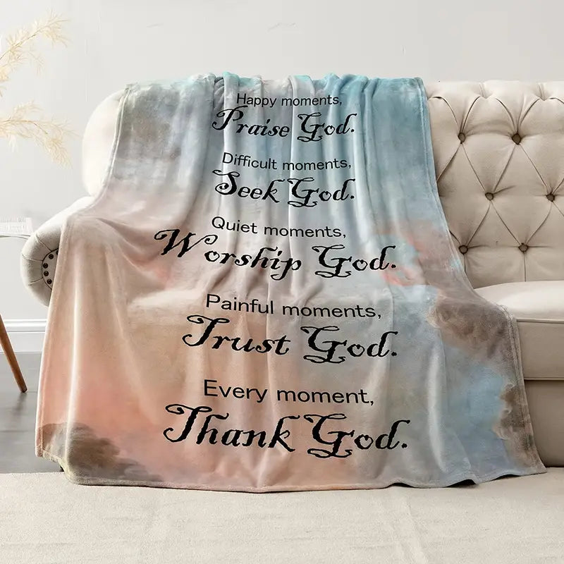 Christian Bible Verse Blanket for Women - Soft Plush Throw