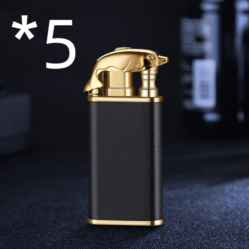 Windproof Double Flame Metal Lighter with Blue Jet Torch