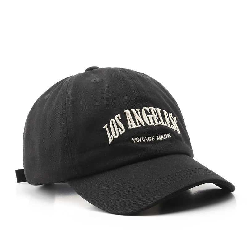 Distressed Satin Letter Embroidery Baseball Cap - Adjustable Unisex