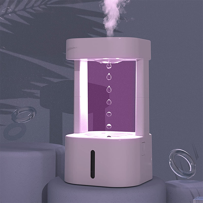 Anti-Gravity Water Drop Humidifier 580ML Quiet Mist Air Diffuser