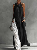 Women's Colorblock Sleeveless Maxi Dress with Side Pockets - Image 6