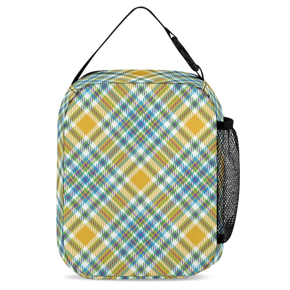Yellow Multi-Color Plaid 3-Piece Backpack School Bag Set - Image 4