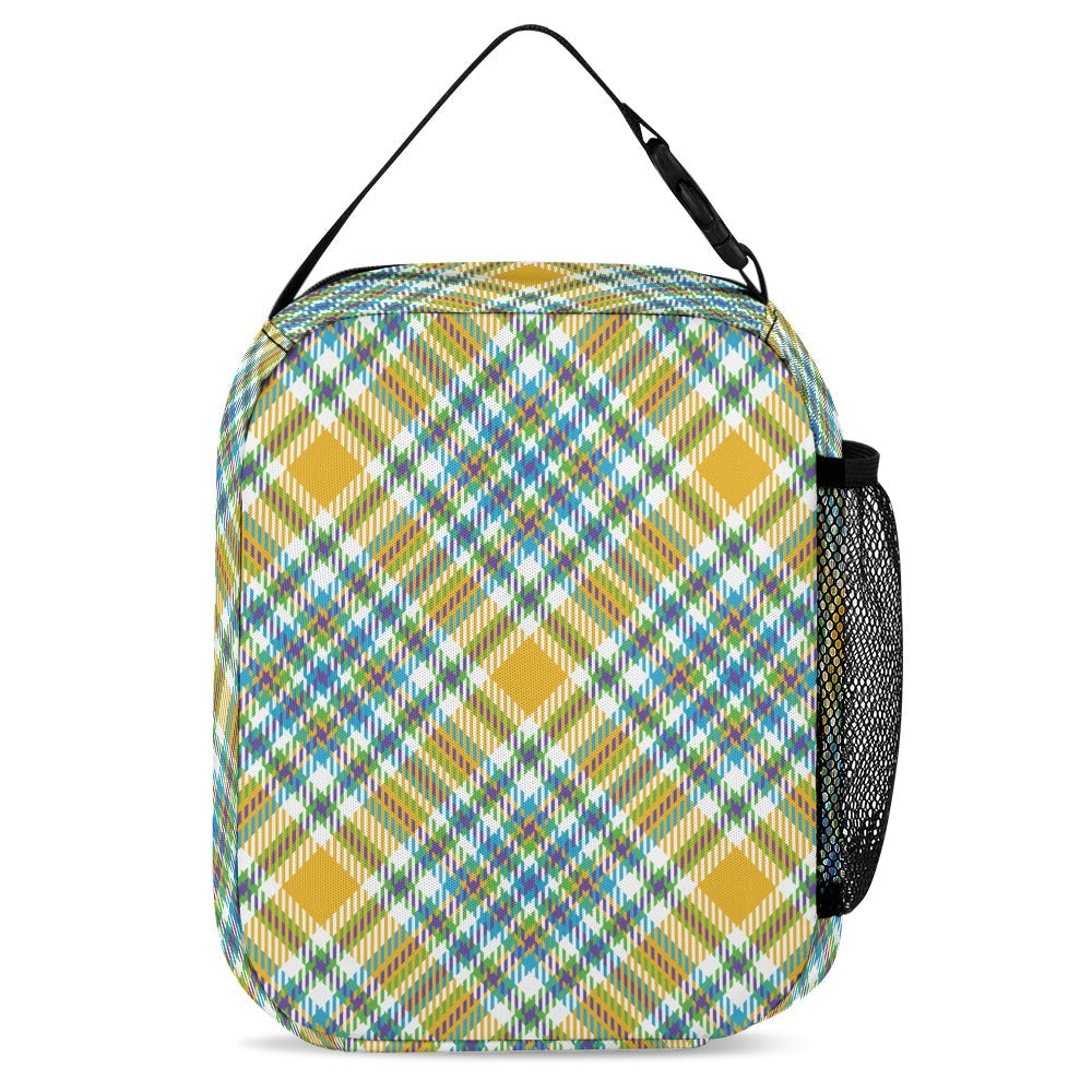 Yellow Multi-Color Plaid 3-Piece Backpack School Bag Set - Image 4