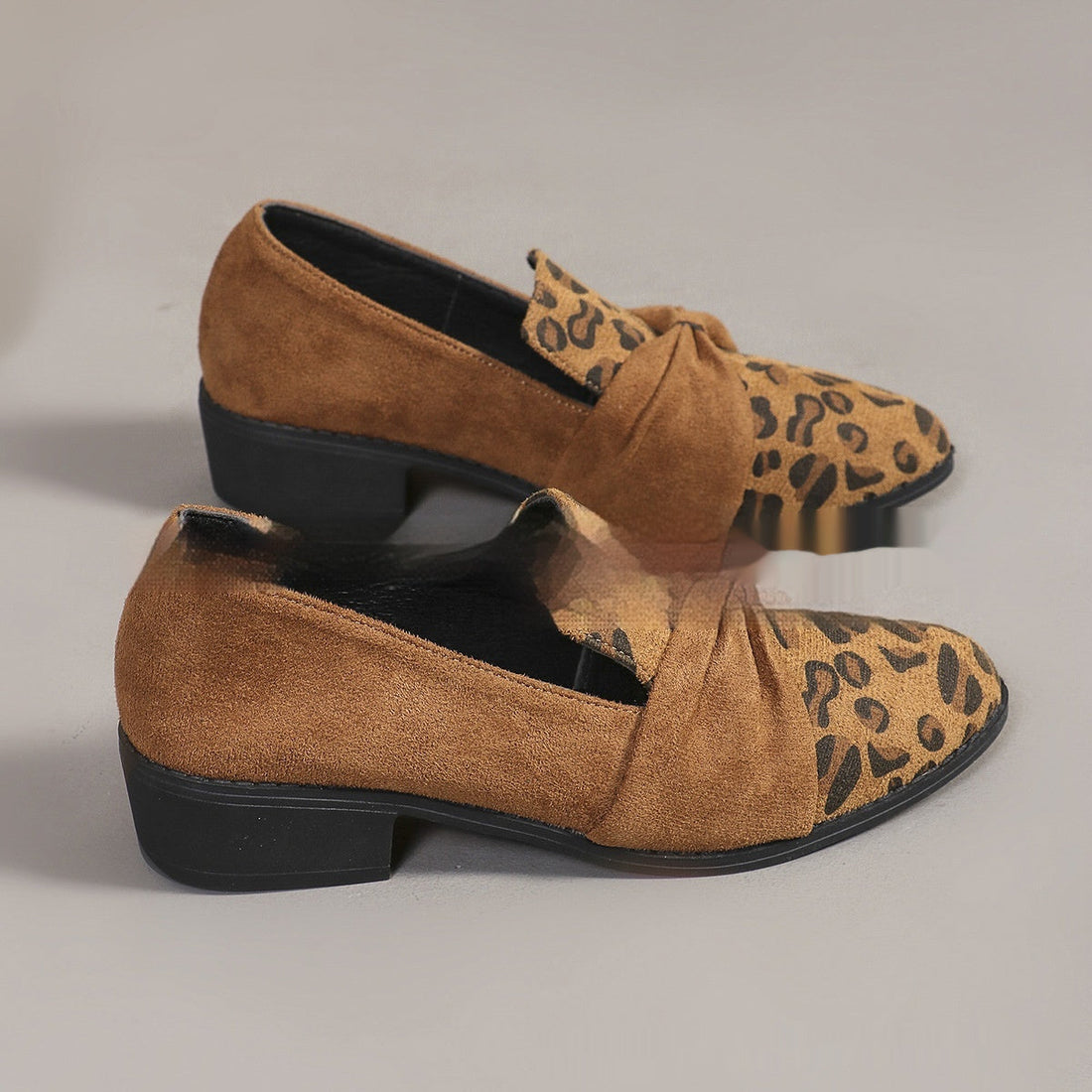 Women’s Leopard Print Casual Loafer Pumps with Bow Detail - Image 7