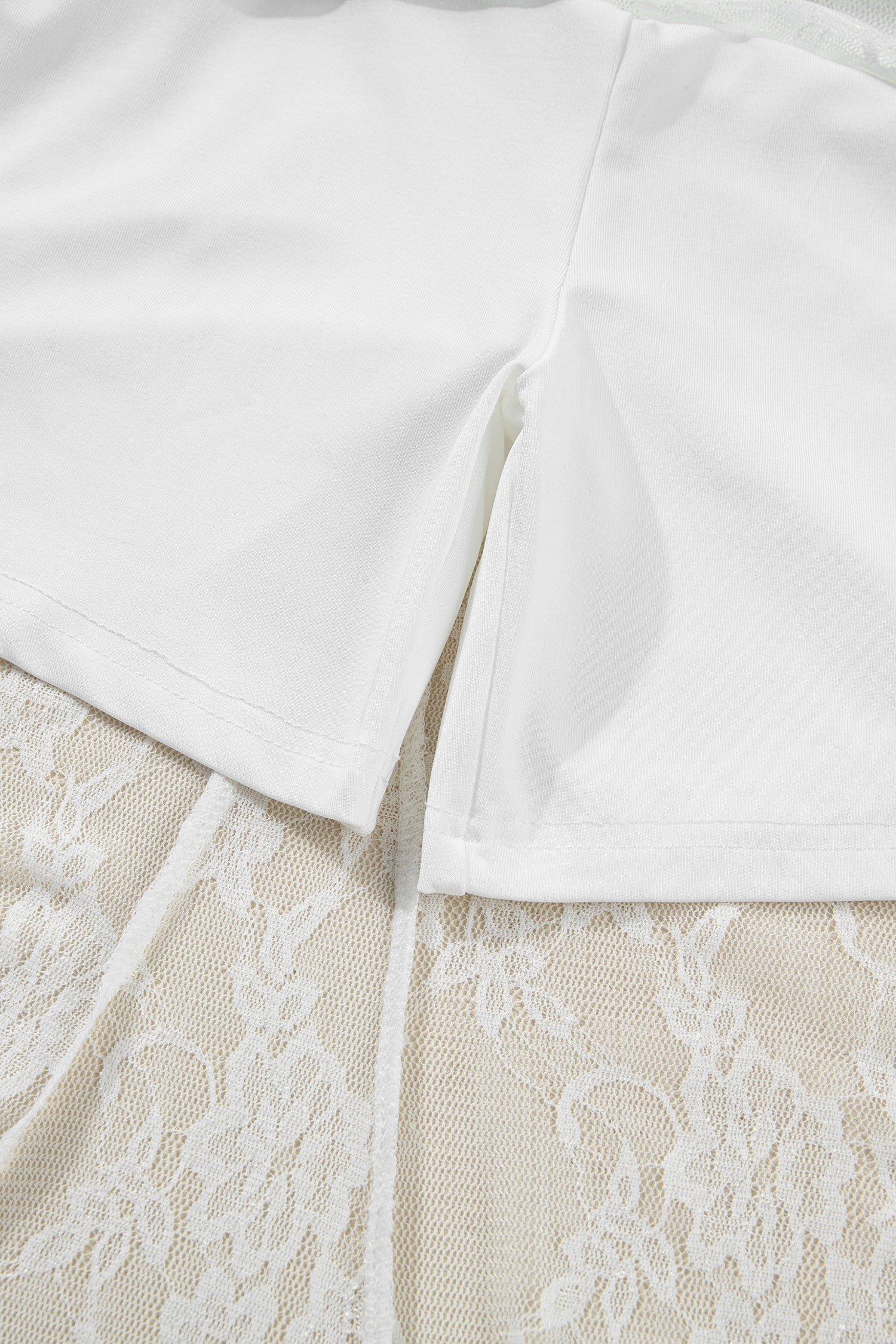 Women's Floral Lace Sheer Flowy Maxi Skirt in White