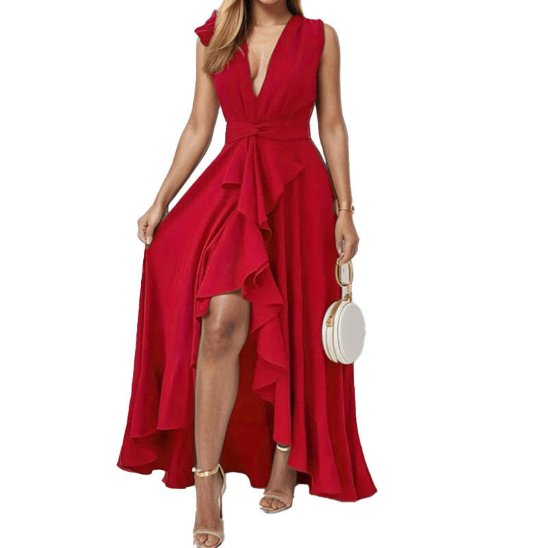 Minimalist Printed A-Line High Waist Commuter Dress