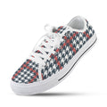 Women's Plaid Canvas Low-Top Sneakers - Red, White & Blue Harajuku Style