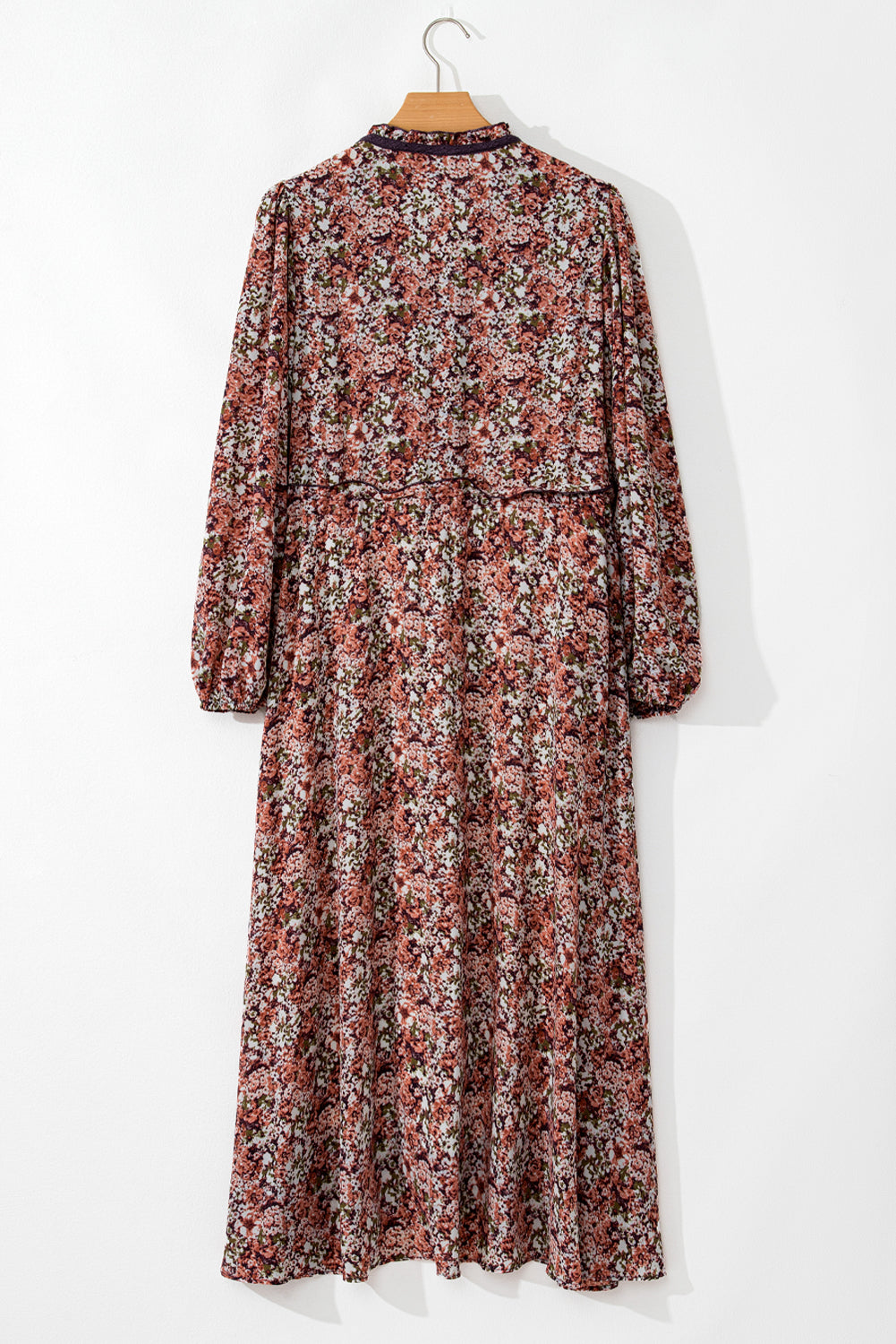 Women's Floral Split Front Tiered Frill Midi Dress