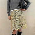 Women's Snake Print Midi Skirt - Modern Straight Tube Skirt