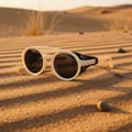 Retro Round Leather Frame Sunglasses – Vintage Steampunk Shades