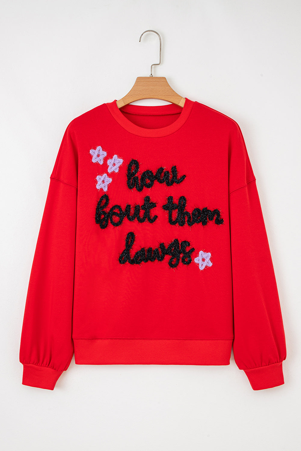 Fiery Red Glitter Graphic Sweatshirt - Georgia Dawgs
