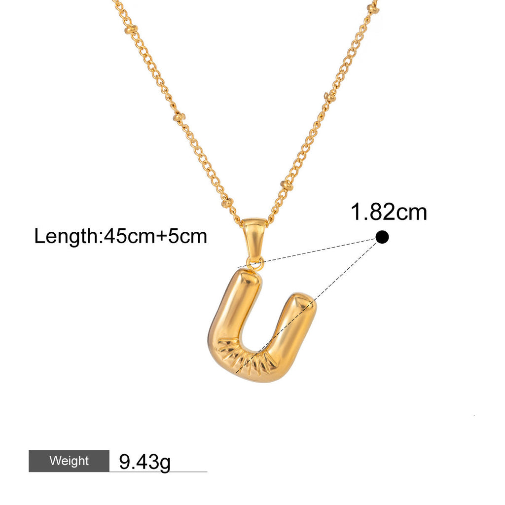 18K gold letters with birthstone design exquisite dazzling necklace