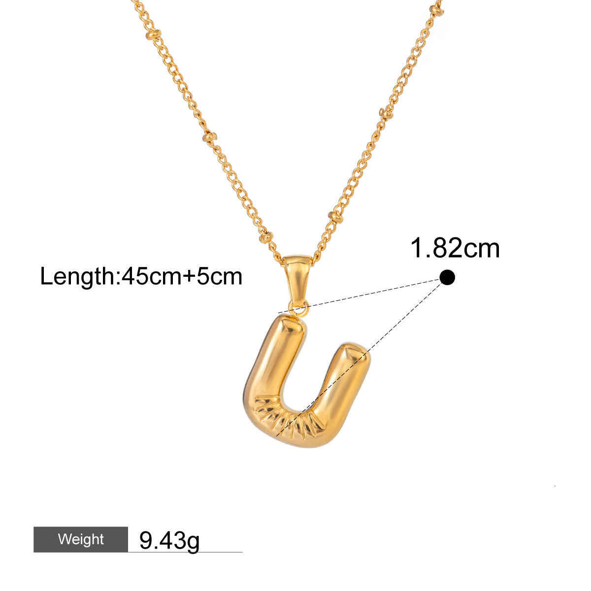 18K gold letters with birthstone design exquisite dazzling necklace