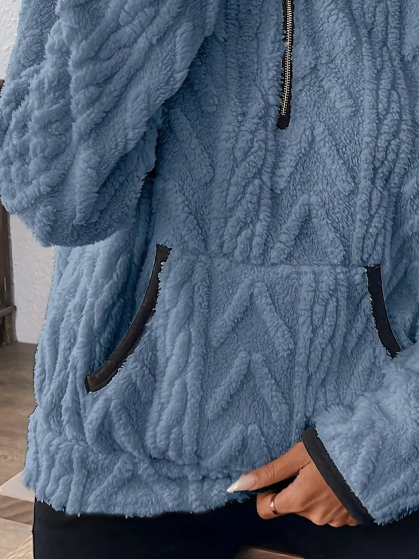 Full Size Fleece Half Zip Sweatshirt Plus Size