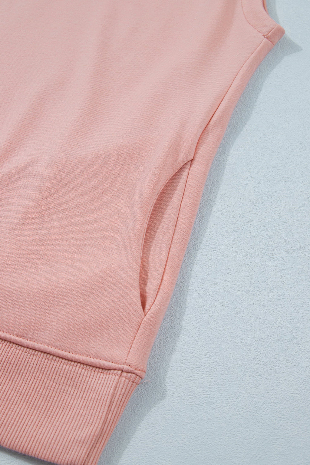 Solid Mock Neck Cap Sleeve Oversized Top