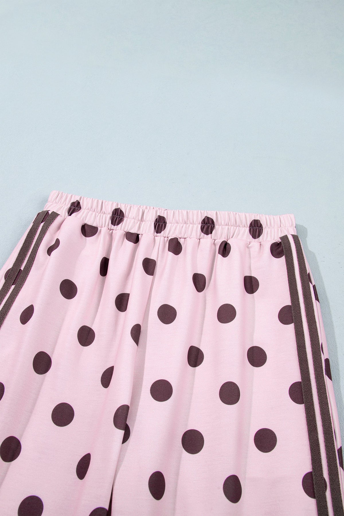 Polka Dot Side Stripe Long Sleeve Top & Pant Set