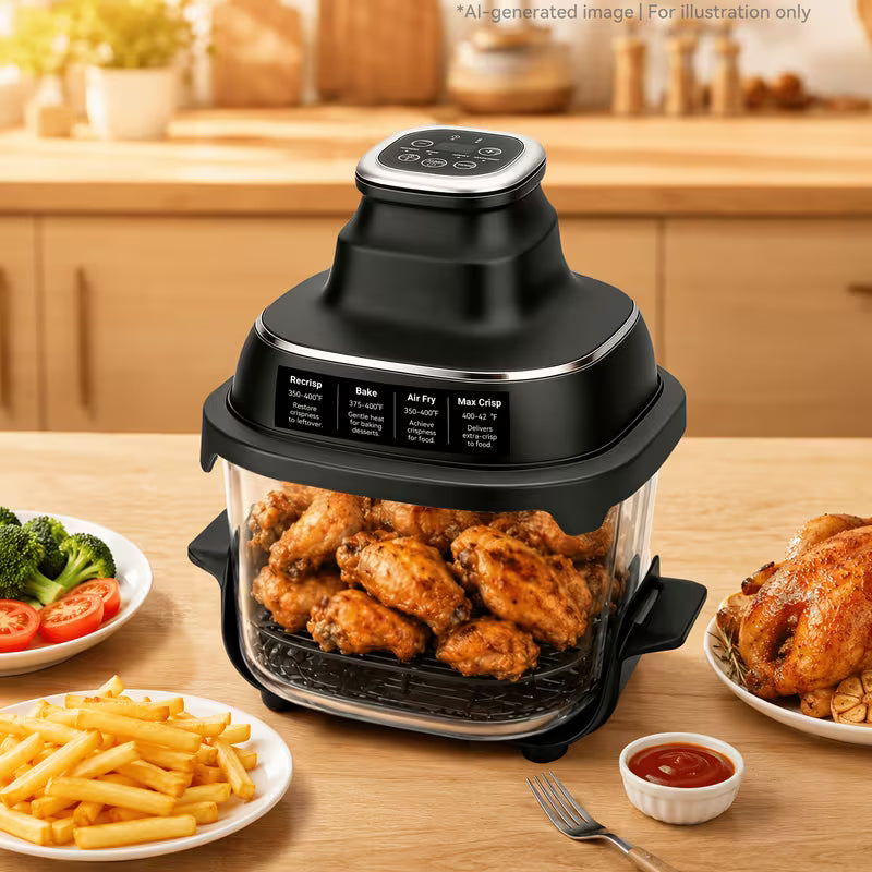 12-in-1 Multi-Function Visual Glass Air Fryer with Viewing Window