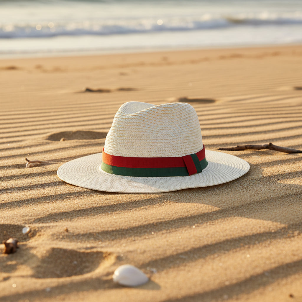 Plain Straw Sun Hat - Unisex Wide Brim Beach & Outdoor Hat