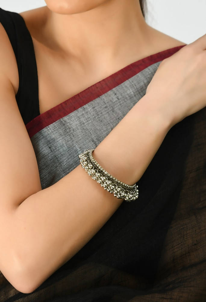 Handcrafted Oxidised Silver-Plated Ghungroo Bracelet