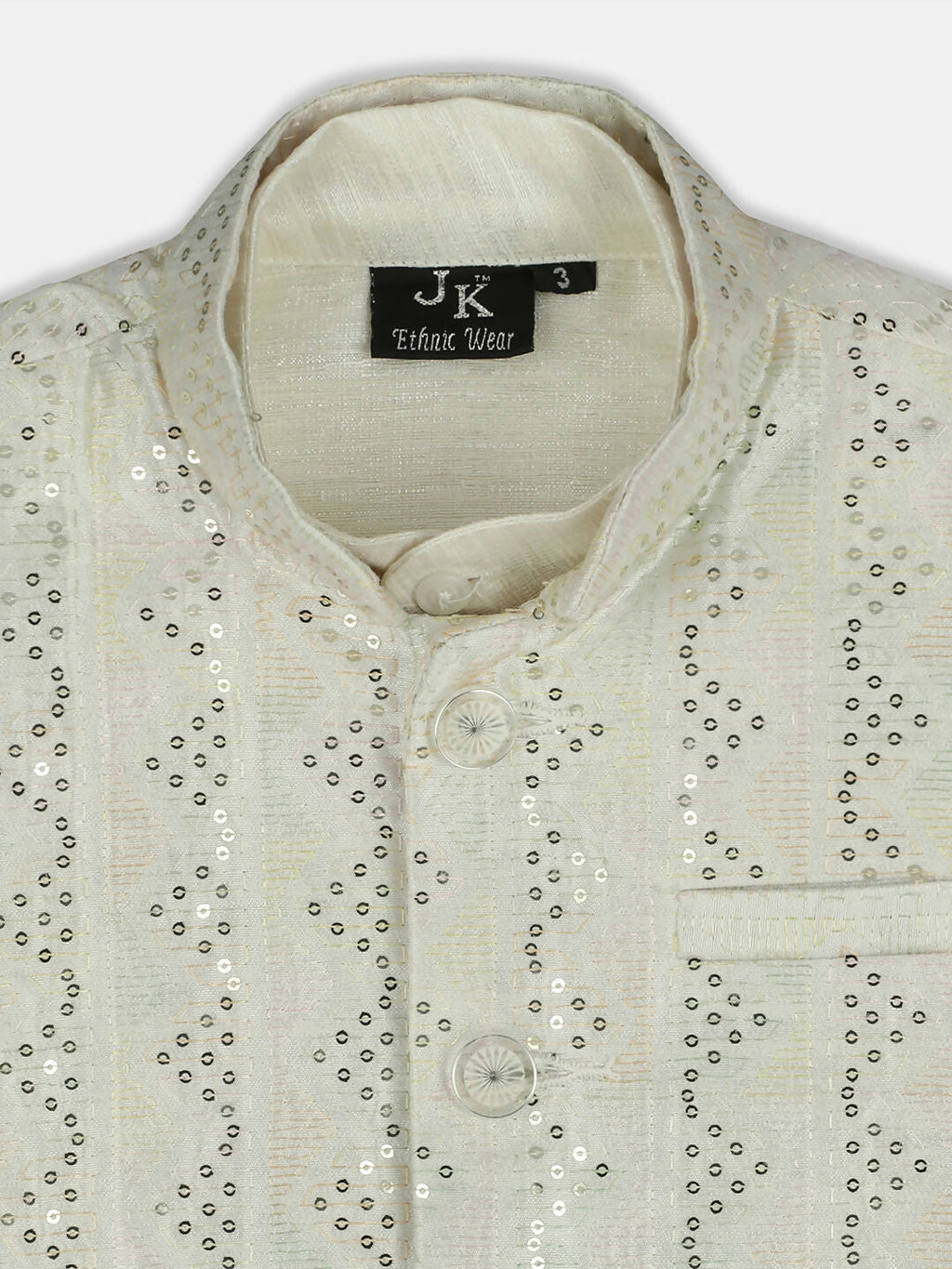 Kids Island Elegance Sequence Nehru Jacket, Kurta & Pyjama Set