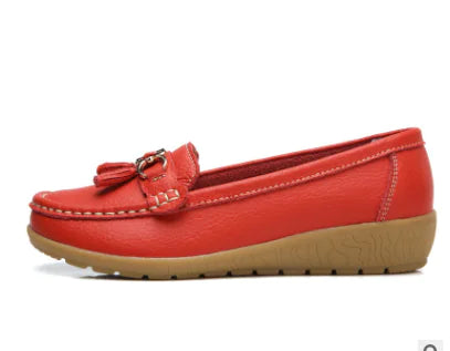 Women's Genuine Leather Flat Shoes - Comfort