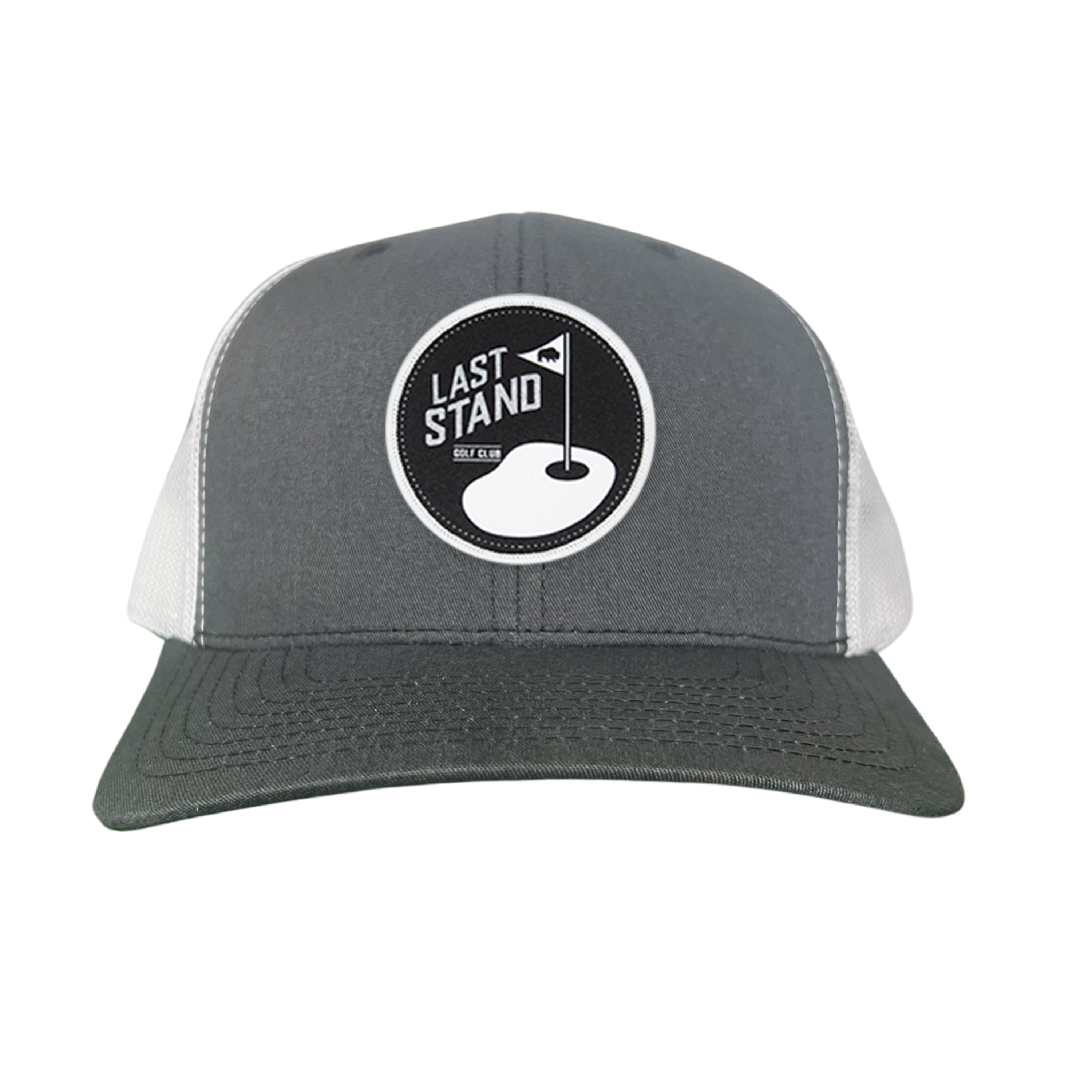 Last Stand Golf Club snapback hat with curved bill and breathable mesh back