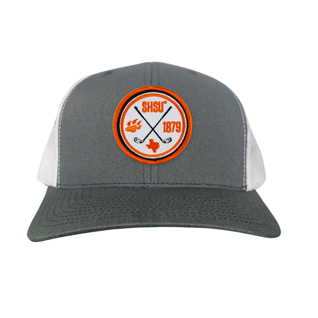 Sam Houston State University Golf Circle Patch snapback hat featuring a circular embroidered patch.