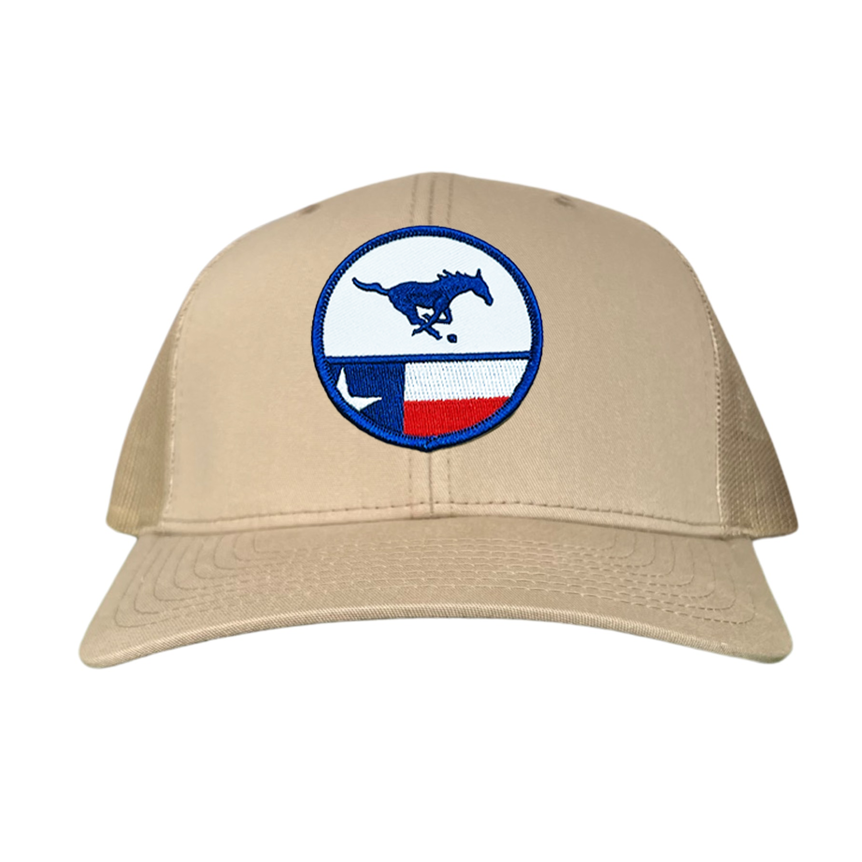 SMU Mustangs Pony Circle State Flag Patch Mesh Snapback Hat