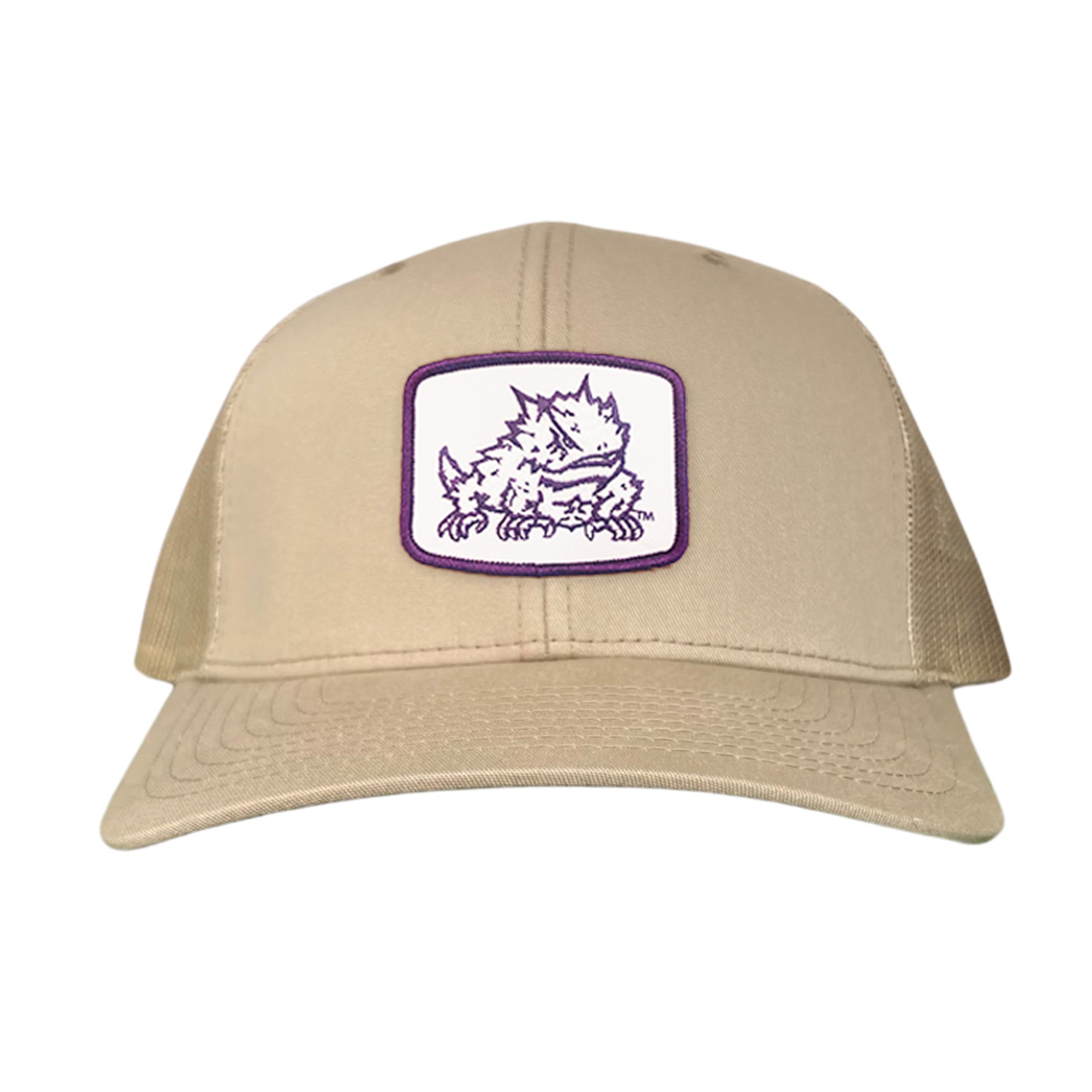 TCU Horned Frogs Square Patch Mesh Back Curved Bill Snapback Cap