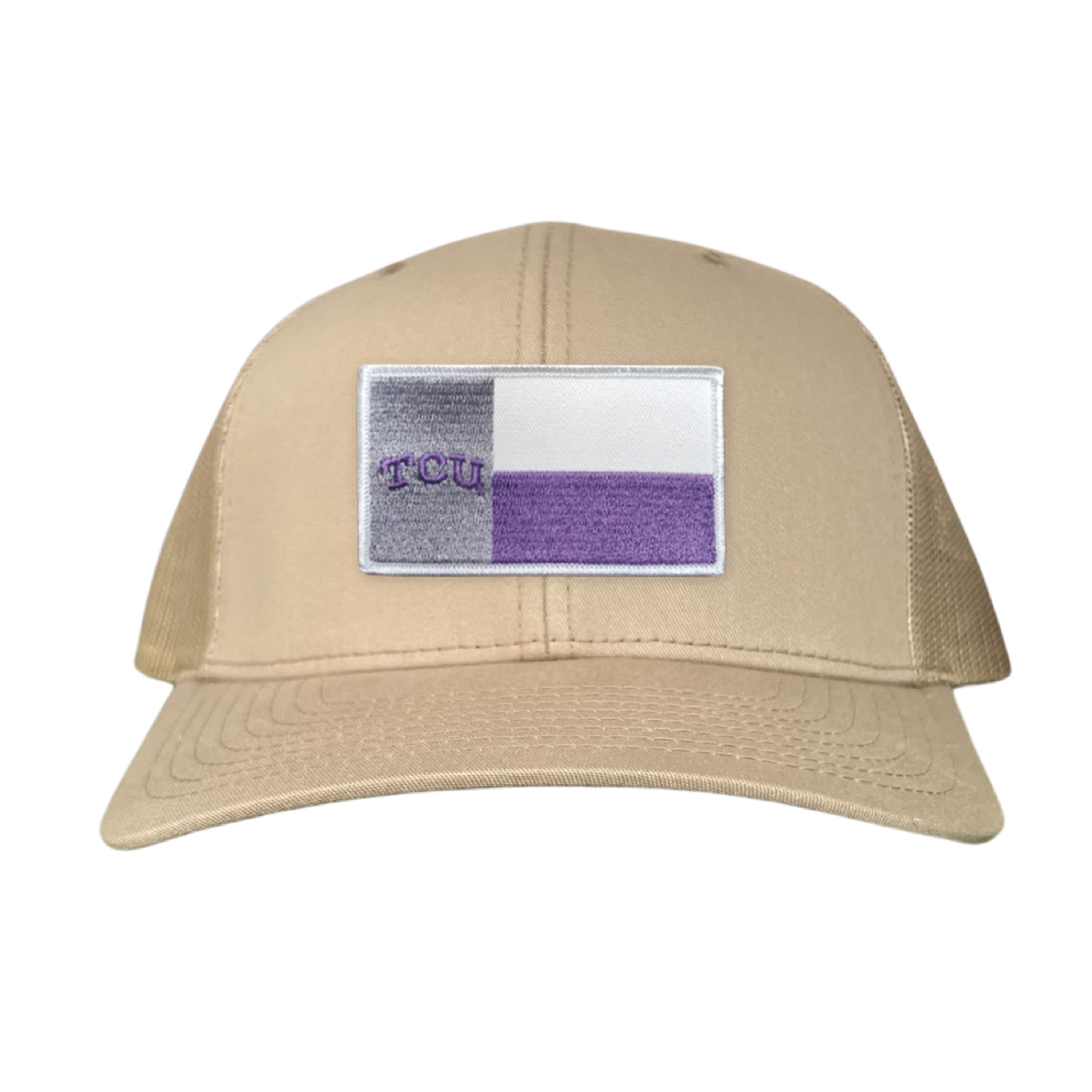TCU Rectangle State Flag Patch Hat - Purple & White Game Day Cap