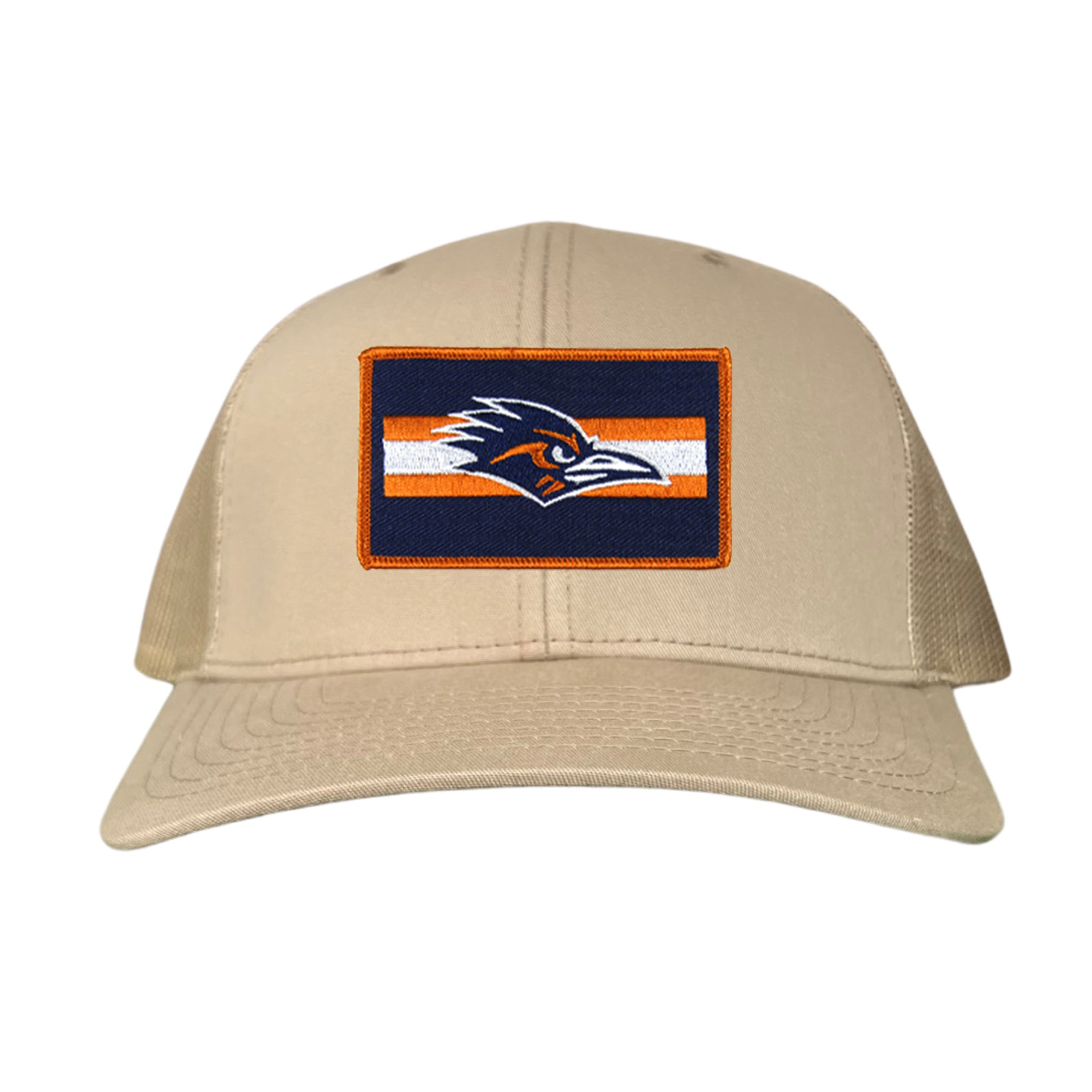 UTSA Roadrunner rectangle stripe patch hat in blue and orange team colors