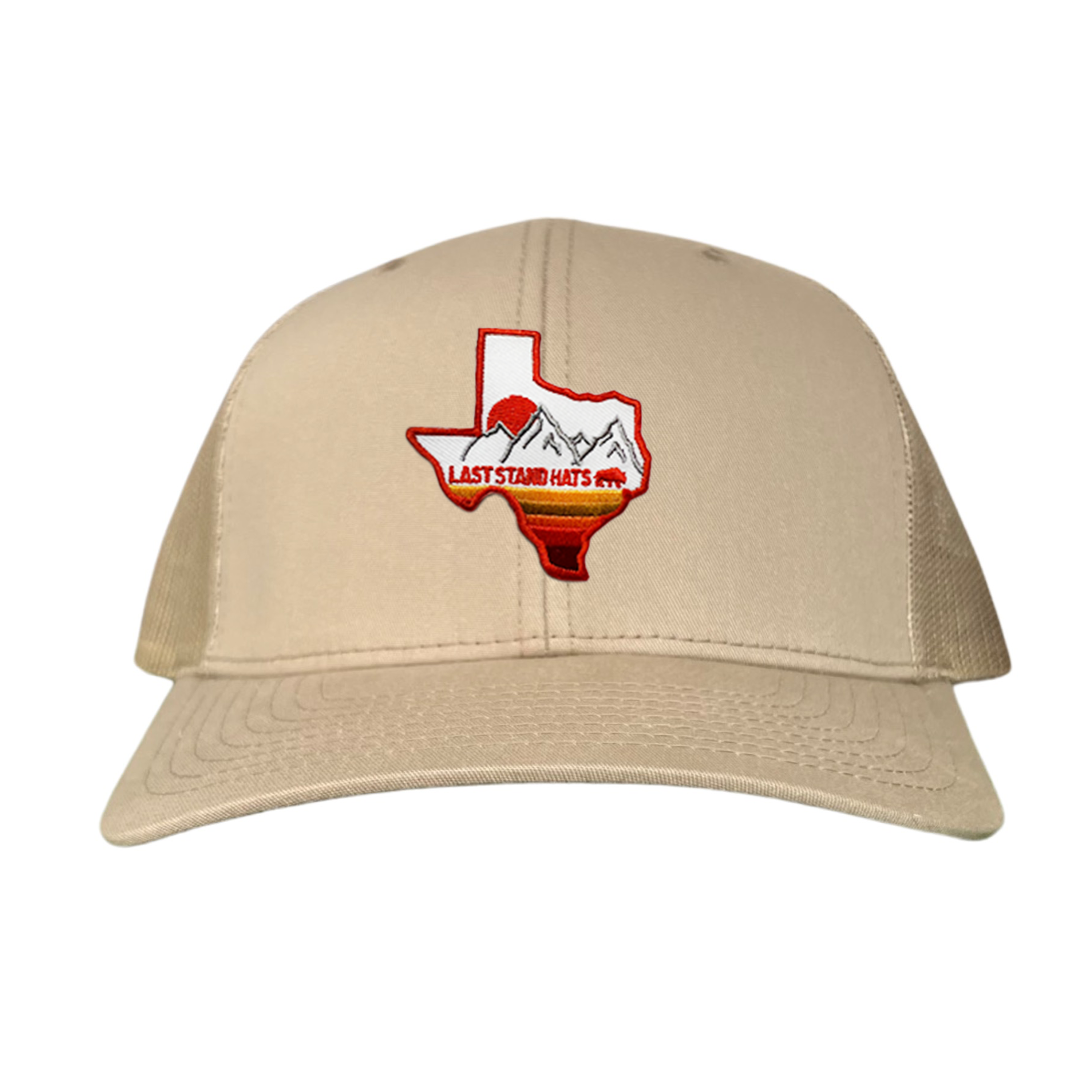 Texas Mountains Orange Rope Hat - Adjustable Trucker Cap