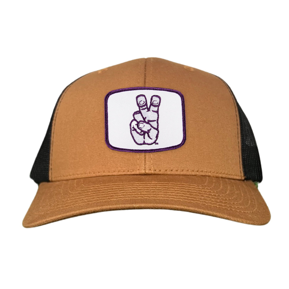TCU Horned Frogs Frog Hand Mesh Snapback Hat Curved Bill