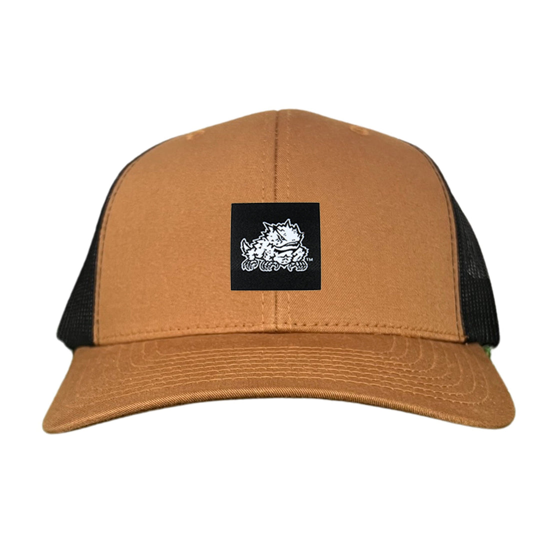 TCU Horned Frog Logo Black Label Hat - Adjustable Snapback & Trucker