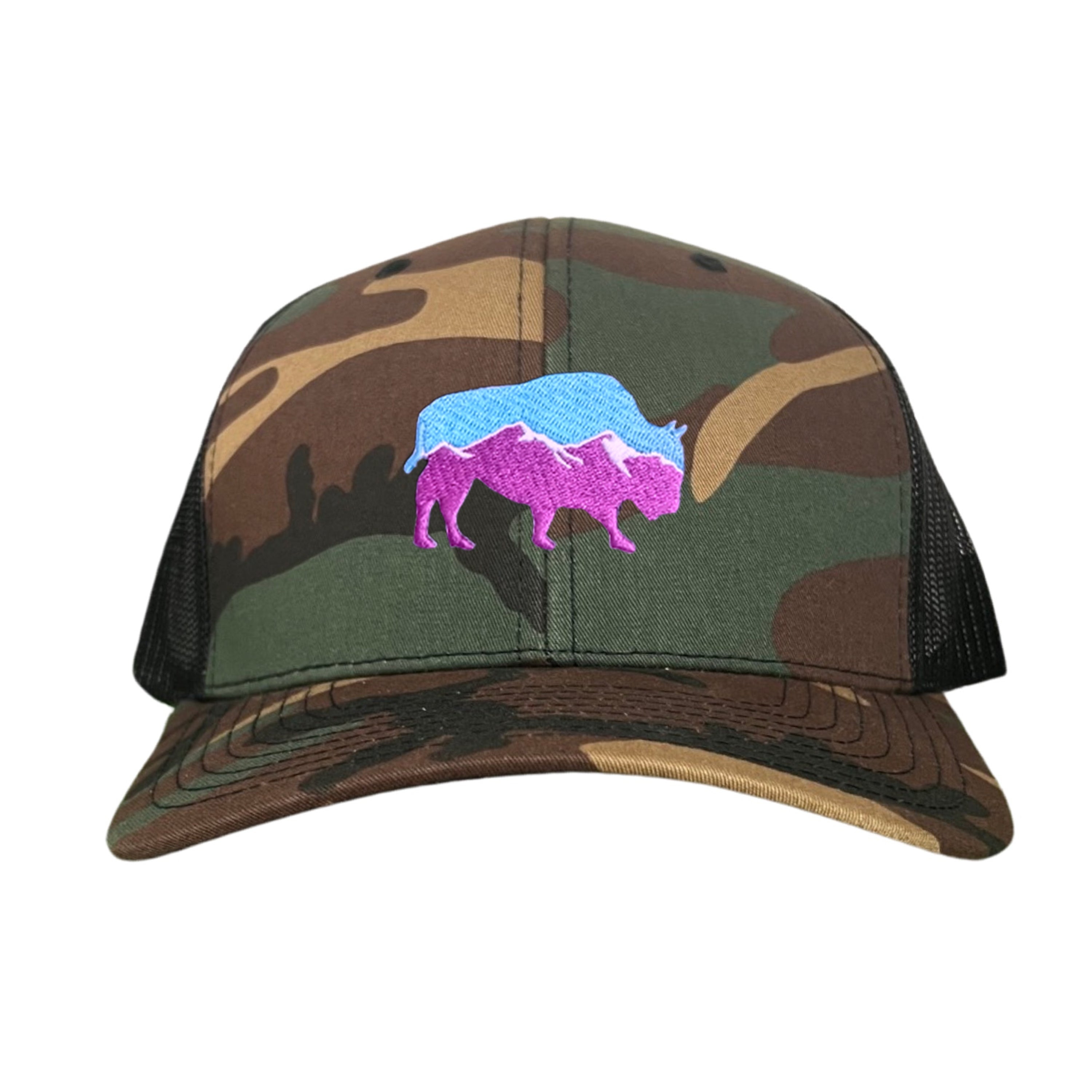 Mountain Bison Patch Outdoor Casual Baseball Hat