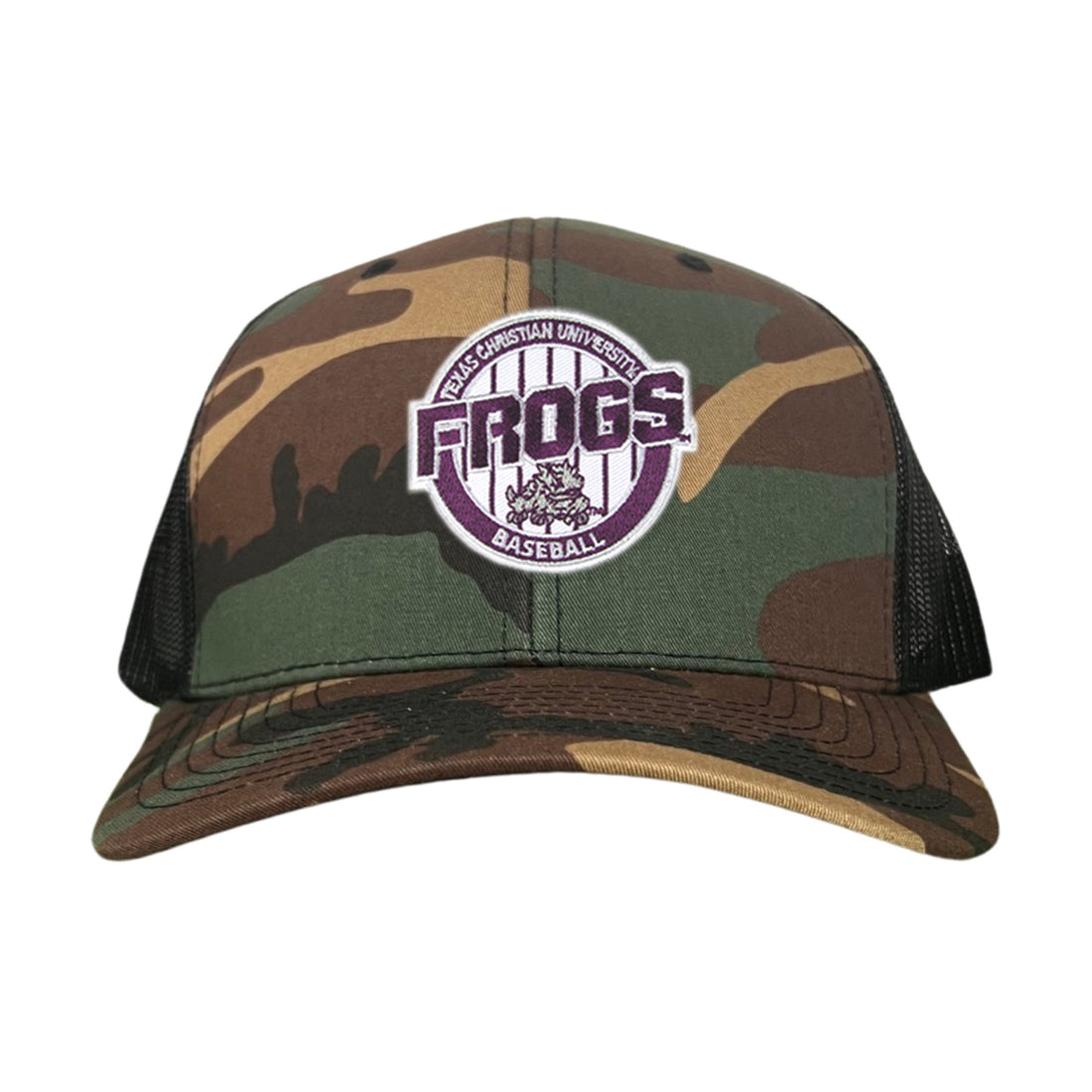 TCU Horned Frogs Pinstripe Circle Baseball Cap - Snapback & Dad Hat