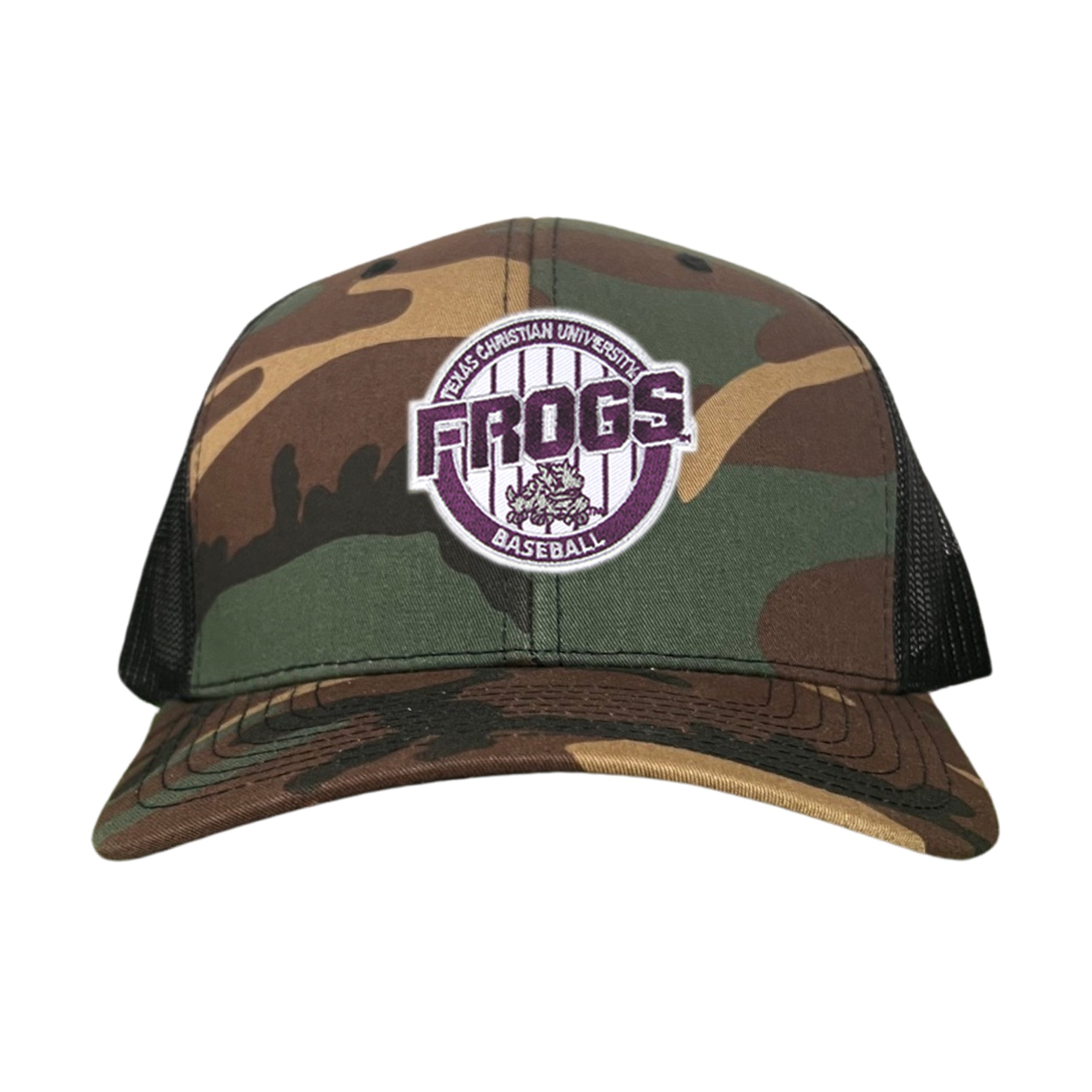 TCU Horned Frogs Pinstripe Circle Baseball Cap - Snapback & Dad Hat