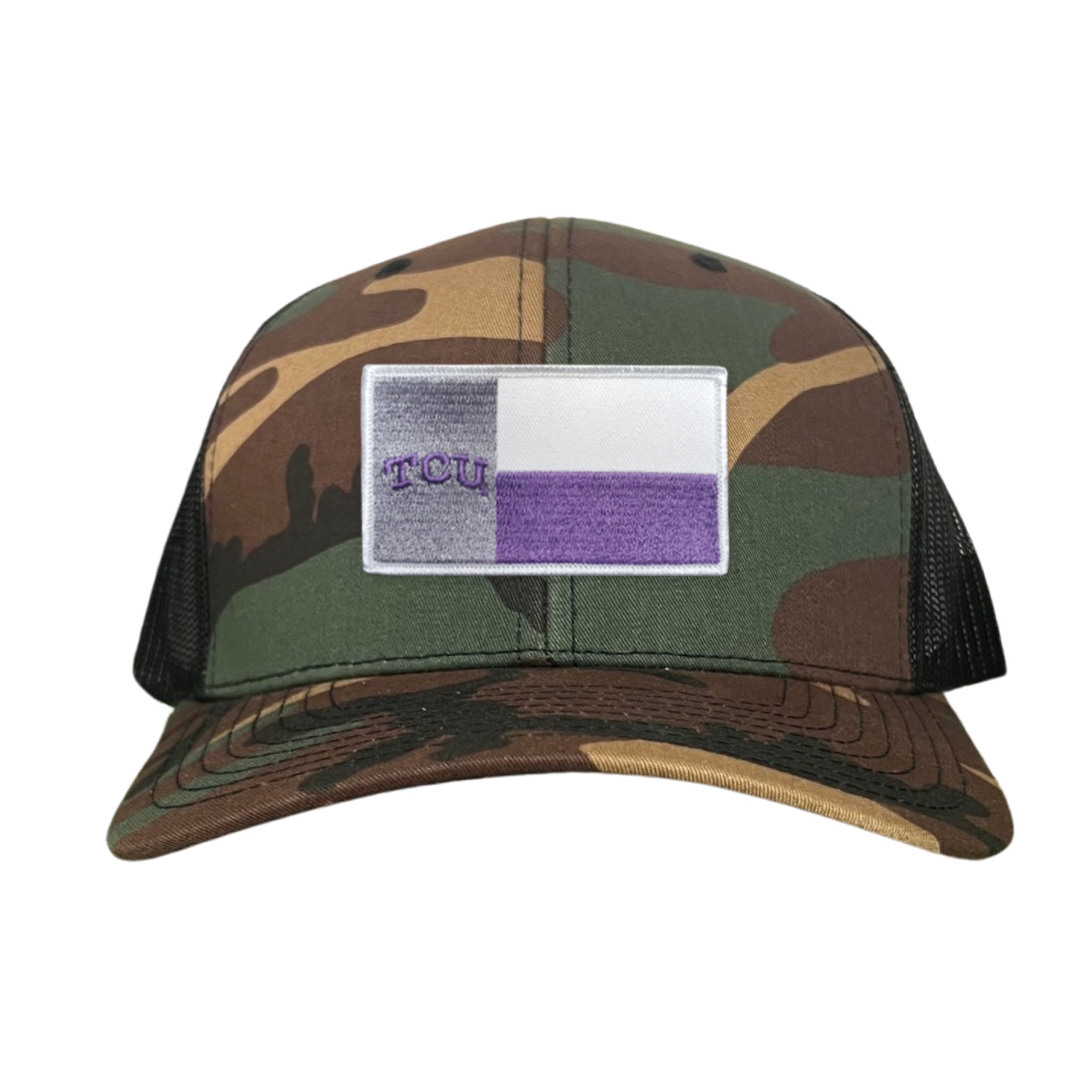 TCU Rectangle State Flag Patch Hat - Purple & White Game Day Cap