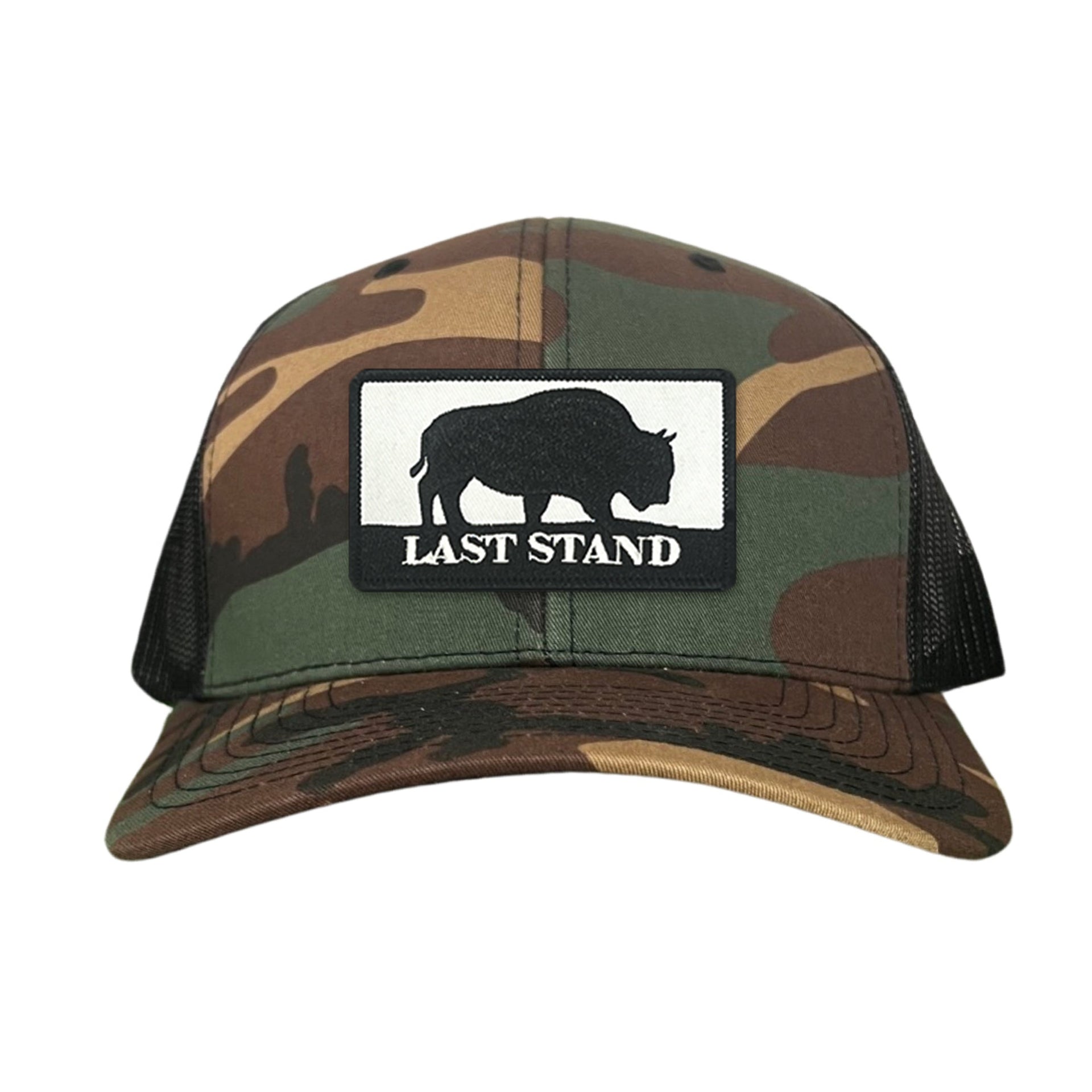 Bison Graphic Curved Bill Trucker Hat Mesh Snapback Cap