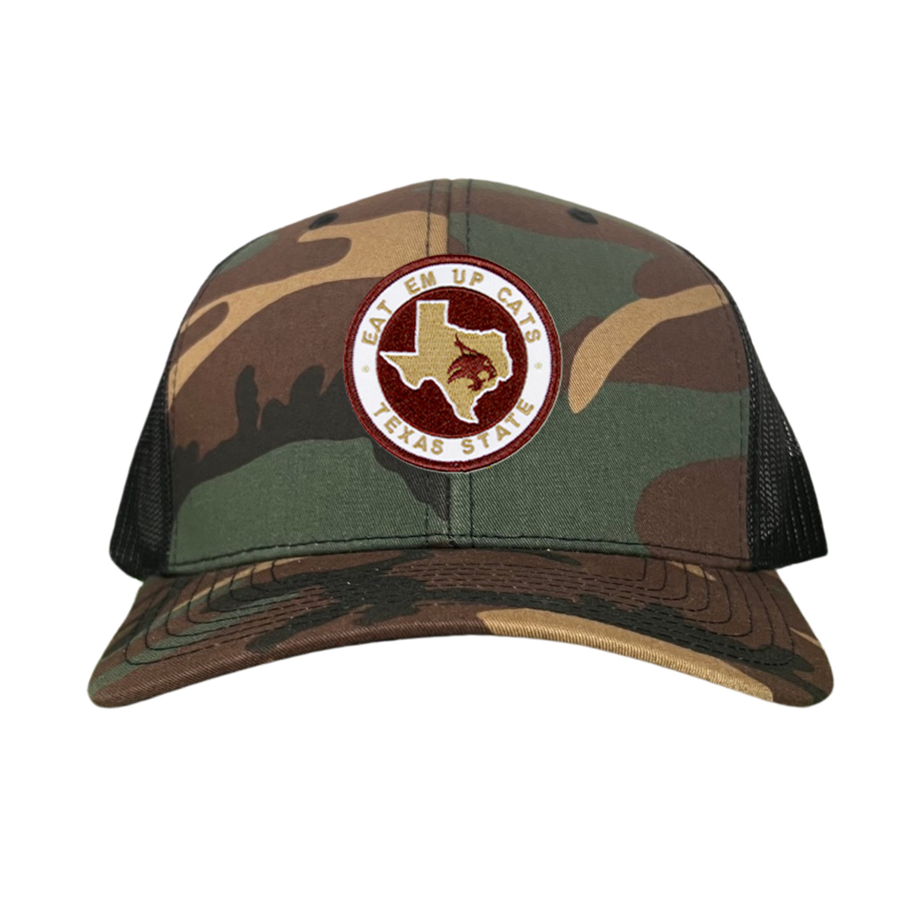 Texas State Eat Em Up Cats Supercat Patch Embroidered Hat