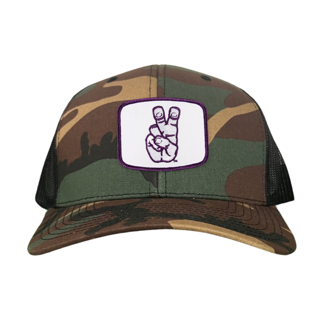 TCU Horned Frogs Frog Hand Mesh Snapback Hat Curved Bill