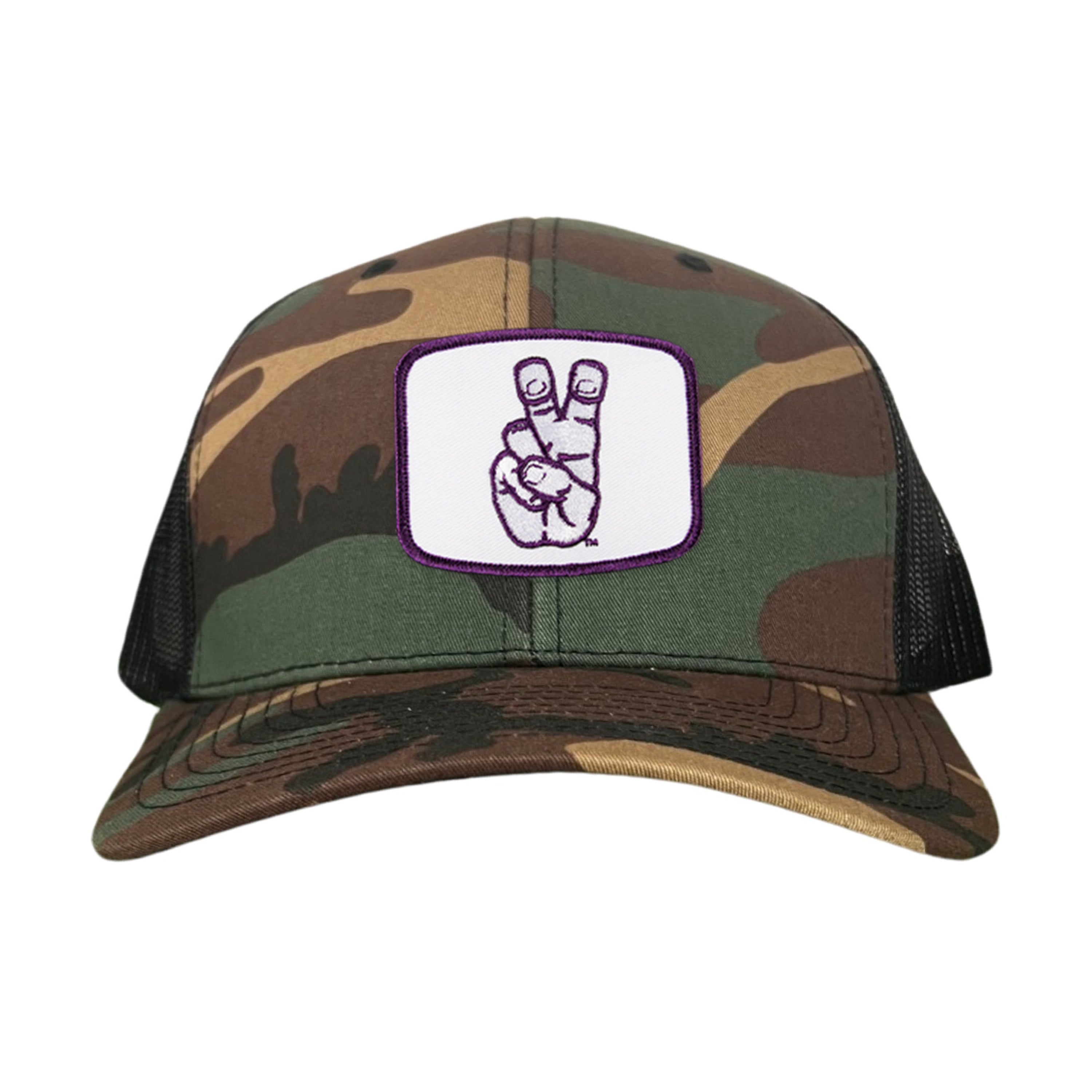 TCU Horned Frogs Frog Hand Mesh Snapback Hat Curved Bill