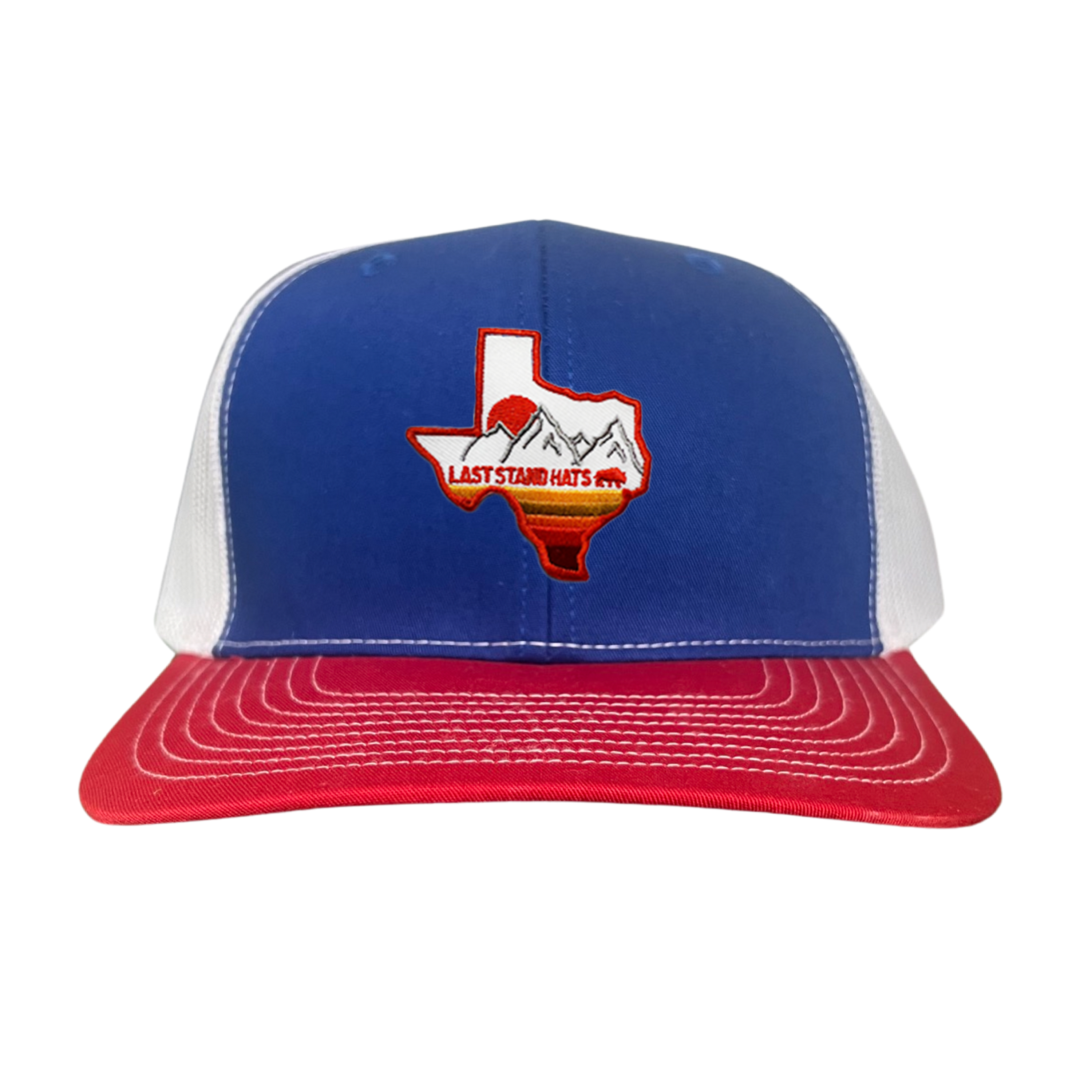 Texas Mountains Orange Rope Hat - Adjustable Trucker Cap