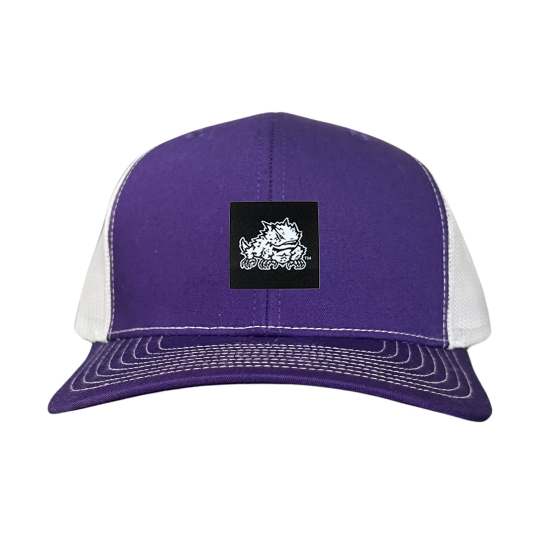 TCU Horned Frog Logo Black Label Hat - Adjustable Snapback & Trucker