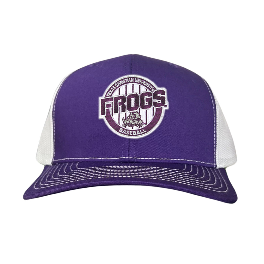 TCU Horned Frogs Pinstripe Circle Baseball Cap - Snapback & Dad Hat